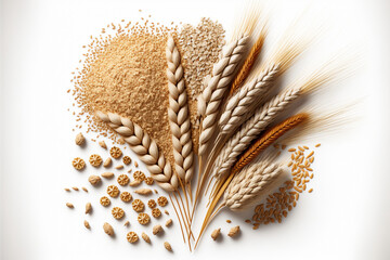 grains white background