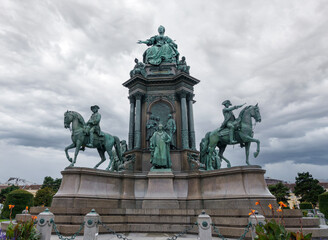 Fototapeta na wymiar The Maria Theresia Memorial, historical monument of 19th century in Vienna, Austria.