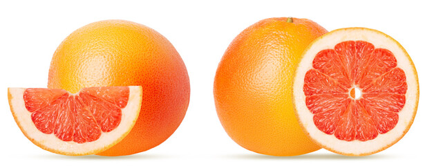 Fresh, juicy grapefruit. Isolated on white background.