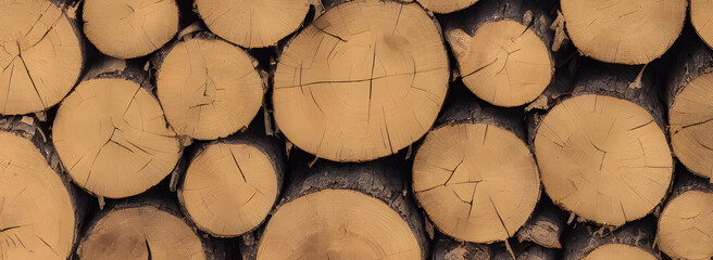 Fototapeta premium Illustration of firewood, generative ai