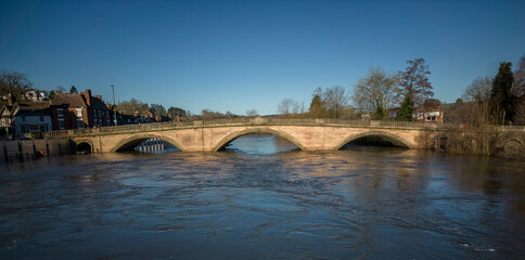 Bewdley road bridge flooding as the 2023 floods take their toll