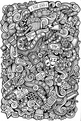 Cinemal doodle graphic hand-drawn illustration