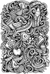 Diet Food doodle graphic hand-drawn illustration