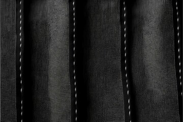 ﻿A close up of a black and white striped fabric - Generative AI