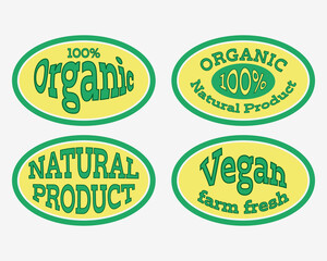 Organic label, natural label, organic banner style y2k. Tag and badge organic logo vegan food mark.