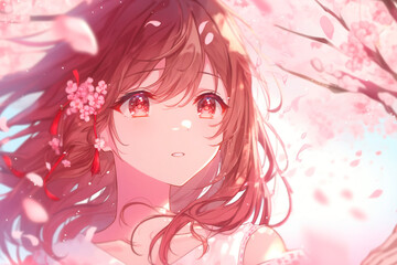 Beautiful anime girl. AI
 - obrazy, fototapety, plakaty