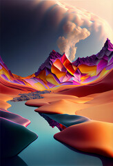 Fototapeta na wymiar Beautiful abstract landscape human galaxy concept, contemporary colors and mood social background. Photorealism. Generative AI technology 