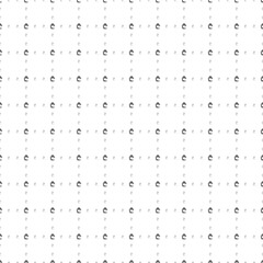 Square seamless background pattern from black lary symbols are different sizes and opacity. The pattern is evenly filled. Vector illustration on white background