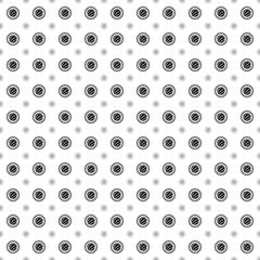 Square seamless background pattern from geometric shapes are different sizes and opacity. The pattern is evenly filled with big black sushi roll symbols. Vector illustration on white background