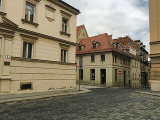 Fototapeta na wymiar City streets of Zagreb in the downtown area croatia 