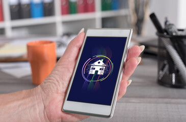 Smart home concept on a smartphone