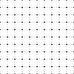 Square seamless background pattern from geometric shapes are different sizes and opacity. The pattern is evenly filled with small black rhombus symbols. Vector illustration on white background