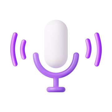 3d Podcast microphone on stand, audio equipment