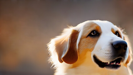 portrait of a cute dog, close-up, Generative AI	