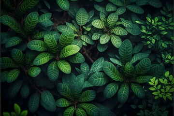 ﻿A group of green leaves - Generative AI