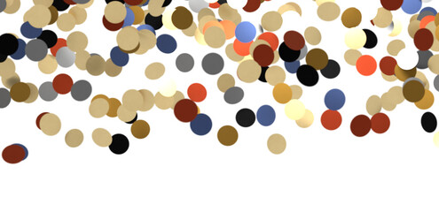 Golden serpentine confetti on transparent background. luxury isolated