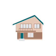 Beige modern house vector illustration.