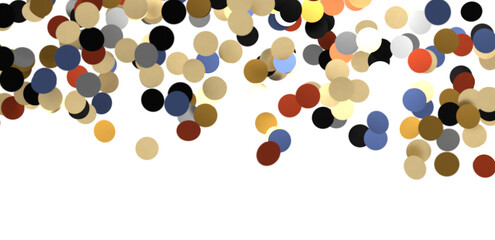 Golden serpentine confetti on transparent background. luxury isolated