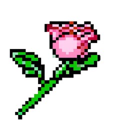 Fototapeta premium Pink roses pixel art. Valentine's Day. Generative AI. 