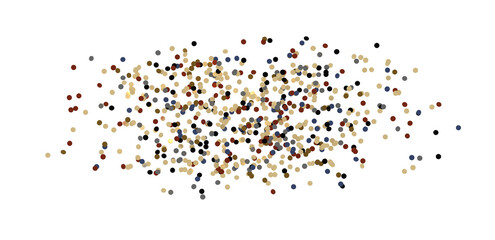 Golden serpentine confetti on transparent background. luxury isolated