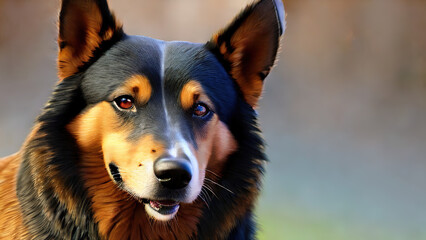 Obraz premium portrait of a dog, close-up, modern, Generative AI