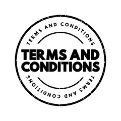 Terms And Conditions text stamp, concept background
