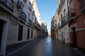 Fototapeta na wymiar A residential street in the heart of Badajoz 