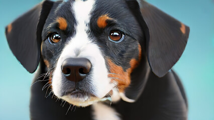 portrait of a cute dog, close-up, Generative AI