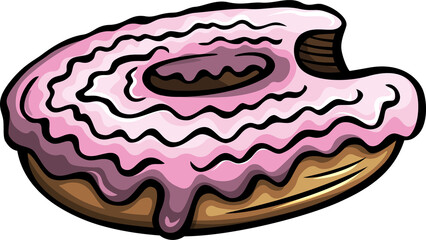 Sweet Donut cartoon funny colorful illustration