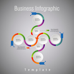 business infographic template design. Realistic circle diagram infographic. modern Business annual report data visualization. Flat timeline infographic presentation element.