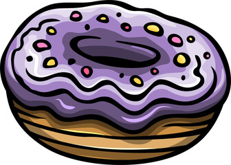 Sweet Donut cartoon funny colorful illustration