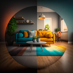 Fototapeta na wymiar modern living room, Generative IA 