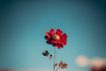 red poppy flower in the sun, generative ai