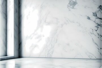 ﻿A white wall with a tree - Generative AI