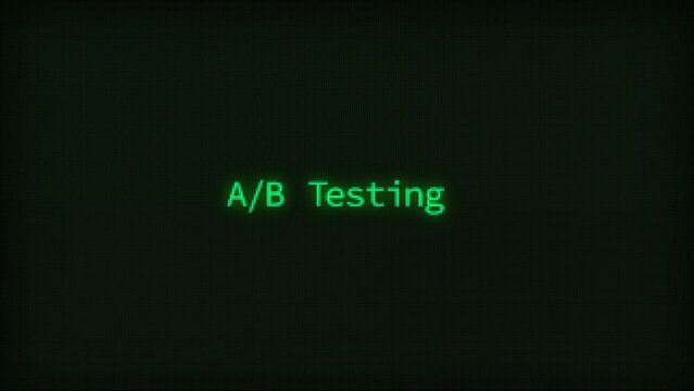 Retro Computer Coding Text Animation Typing A/B Testing, CRT Monitor Style
