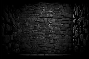 ﻿A stone wall with a hole in it - Generative AI