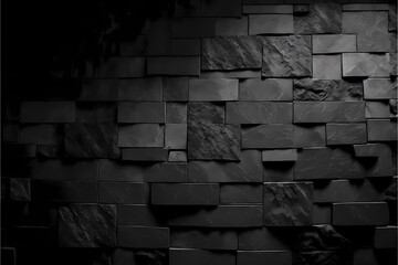 ﻿A black and white photo of a brick wall - Generative AI