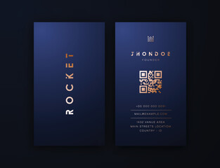 Vertical Business Card Editable Template
