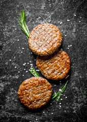 Cutlets with rosemary.