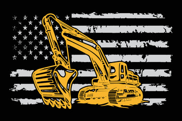 Excavator 4th of July Design © Sabbir Sarker