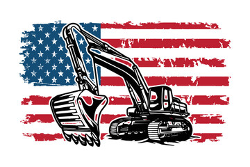 Patriotic American Excavator Design