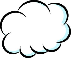 Cloud, a speech bubble. Cartoon expression vector sticker. Isolated on white background.