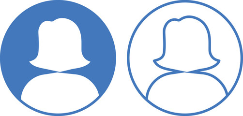 woman User Icon set. Leader and workers. People icon set in trendy flat style. Team logo. Icon for business card design. Vector