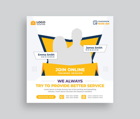 Online marketing lives webinar social media post, web banner template