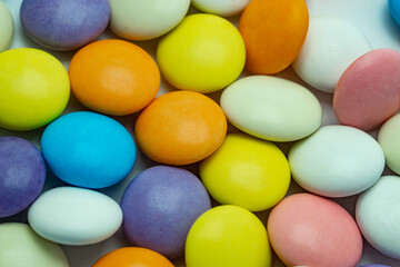 close-up colorful chocolate dragee background