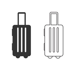Luggage icon. Travel bag set line and background vector ilustration.