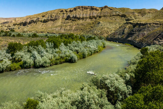 Drone View of Shoshone River near Cody, Wyoming