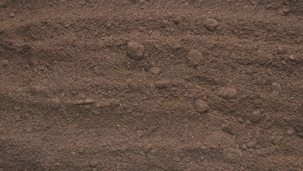 Black land for plant background. Top view.