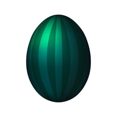 Dark green chicken egg for easter Realistic and volumetric egg