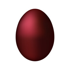 Dark red chicken egg for easter Realistic and volumetric egg